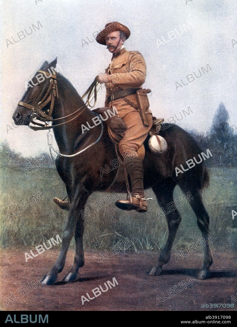 Lieutenant-Colonel Edward Bethune, commanding Bethune's Mounted Infantry, 1902. Bethune (1855-1930) served with the 92nd Highlanders in Afghanistan before switching to the cavalry and founding Bethune's Mounted Infantry in the Boer War. Portrait from Celebrities of the Army, published by George Newnes, (London, 1902).