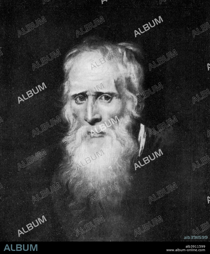 'Old Parr', 17th century, (1912). Portrait of Englishman Thomas Parr who supposedly lived for 152 years. A print of Peter Paul Rubens' painting, from Famous Paintings with an Introduction by Gilbert Chesterton, (Cassell and Company, London, New York, Toronto, 1912).
