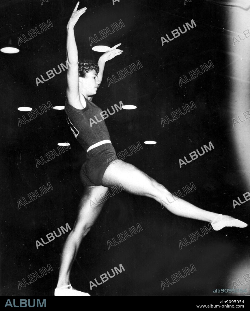 Aus., Melbourne, Olympics, 1956: Larisa Latynina (USSR), winner of nine gold medals, five silver and four bronze in gymnastics.