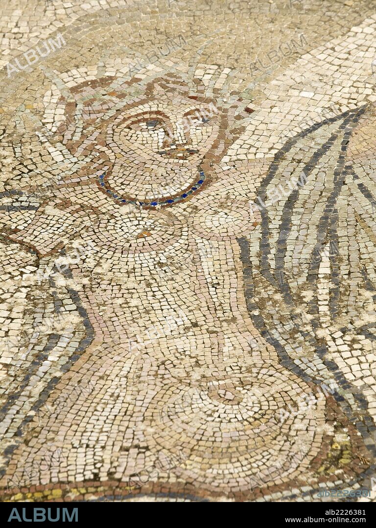 Ninfa.Mosaicos de la casa de Venus,"el secuestro de Hilas por las Ninfas".Ciudad Romana de Volubilis(II d.c.).Marruecos.