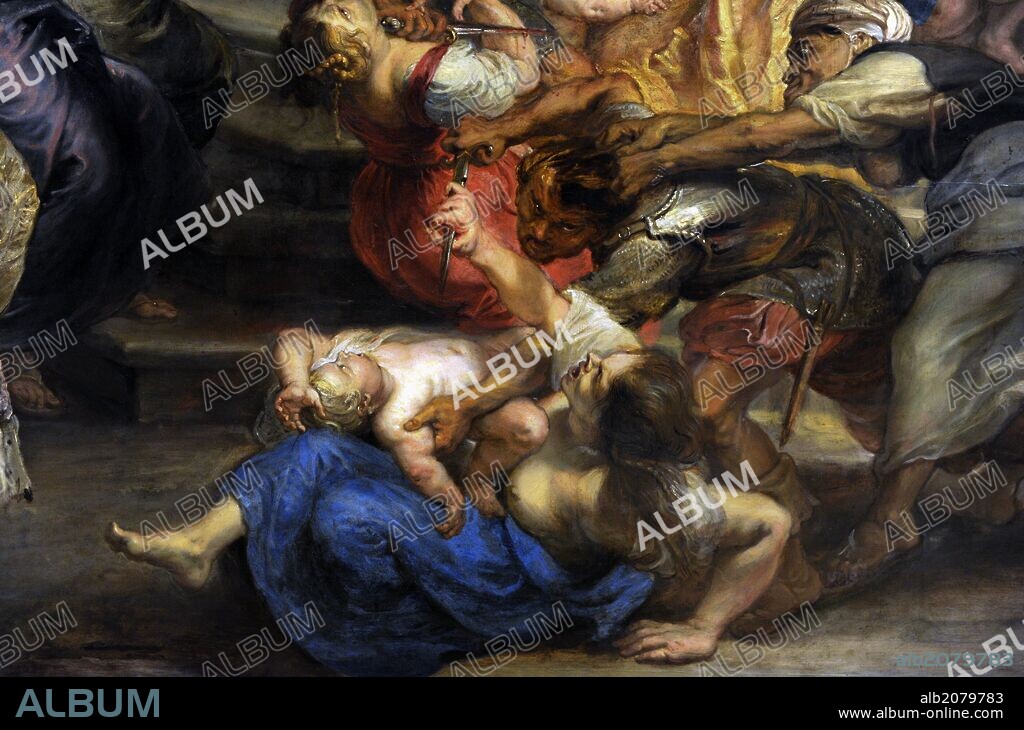 PETER PAUL RUBENS. ARTE BARROCO. FLANDES. RUBENS, Peter Paul (Siegen,1577-Amberes,1640). Pintor flamenco, una de las grandes figuras del barrocorubens. "La Masacre de los Santos Inocentes", 1635-40. Oleo sobre lienzo. Detalle. Alte Pinakothek (Pinacoteca Antigua). Munich. Alemania. Europa.