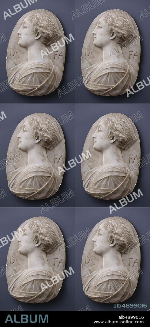 Probably workshop of Mino da Fiesole (Mino di Giovanni), Diva Faustina, Italian, Florence, Probably workshop of Mino da Fiesole (Mino di Giovanni) (Italian, Papiano or Montemignaio 14291484 Florence), 15th century, Italian, Florence, Carrara marble with traces of gilding, 12 1/2 × 8 1/2 in. (31.8 × 21.6 cm), Sculpture.