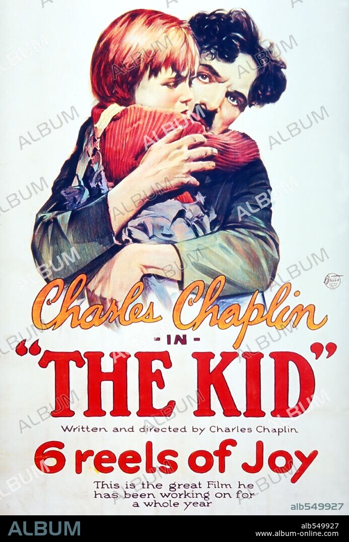 Poster of THE KID (1921), directed by CHARLES CHAPLIN. Copyright FIRST NATIONAL.