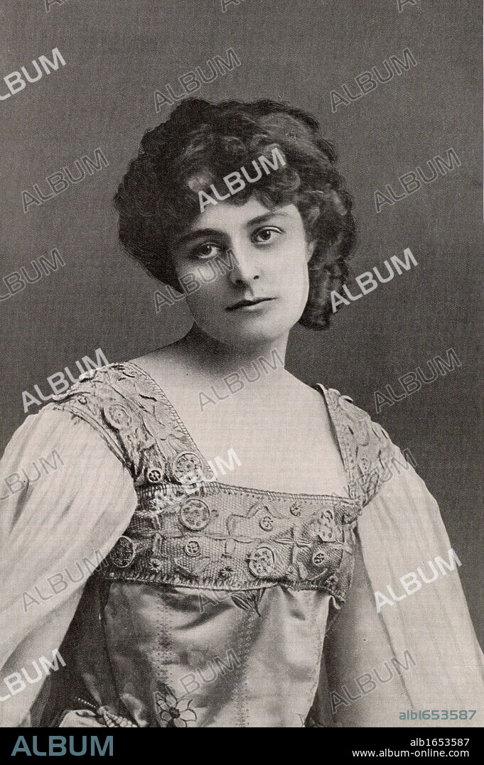 Maud Gonne (1865-1953), Mrs John MacBride, ardent Irish Nationalist and, from 1916, an active member of Sinn Fein. She was the dedicatee of many poems by William Butler Yeats who had wished to marry her.  Mother of Sean MacBride, Foreign Minister of the Republic of Ireland (1948-1951). Halftone after a photograph published in 1901.