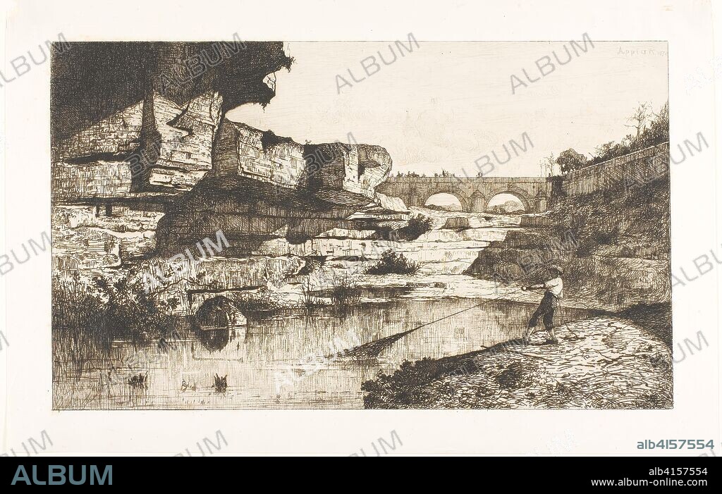 Bridge at Hautville. Adolphe Appian; French, 1818-1898. Date: 1870. Dimensions: 216 × 363 mm (plate); 268 × 415 mm (sheet). Etching on ivory laid paper. Origin: France.