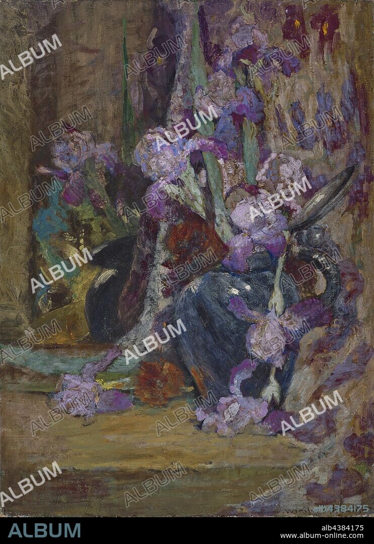 Iris, Winifred Brady Adams (American, 1871-1955), date unknown, oil on canvas, 22 x 16 in. (canvas), Signed in black paint, l.r.: Winifred Adams Label, typed, verso, upper stretcher bar, l.: No. 70R, By Winifred Brady Adams, Brookville, Indiana, American Painting and Sculpture to 1945.
