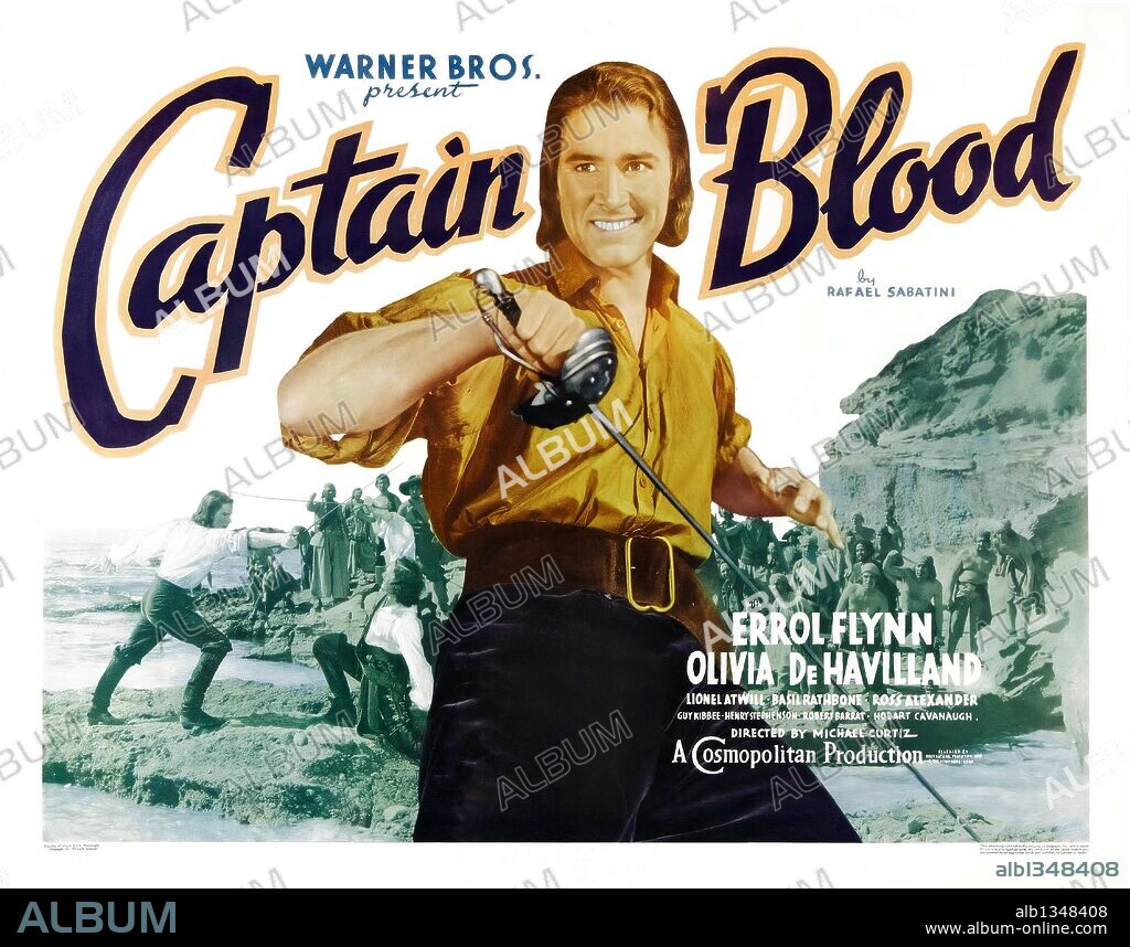 Poster de EL CAPITÁN BLOOD, 1935 (CAPTAIN BLOOD), dirigida por MICHAEL CURTIZ. Copyright WARNER BROS/FIRST NATIONAL.