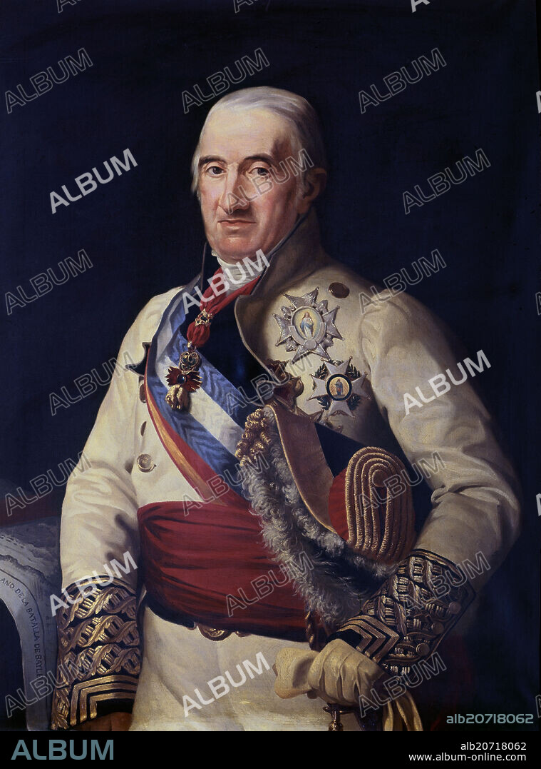JOSE MARIA GALVAN CANDELA (1837-1899). Spanish school. Francisco Javier Castaños, duke of Bailen, first president of the nobility cast in the Aragon Cortés. Officer and politician. Madrid, Senate.