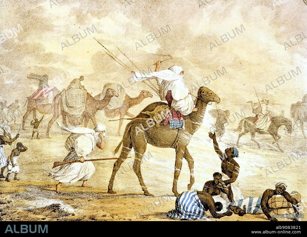 Sandwind in the desert by G. F. Lyon. The African Adventure - A History of Africa's Explorers by Timothy Severin, pages 100 & 101. A Sand Wind In The Desert.