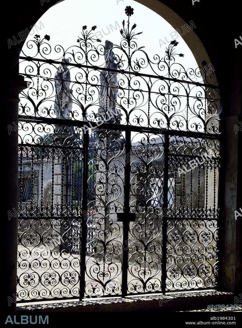Wrought Iron Gate, Villa Conti-Lampertico-Campagnolo, known as La Deliziosa, Montegaldella, Veneto. Italy.