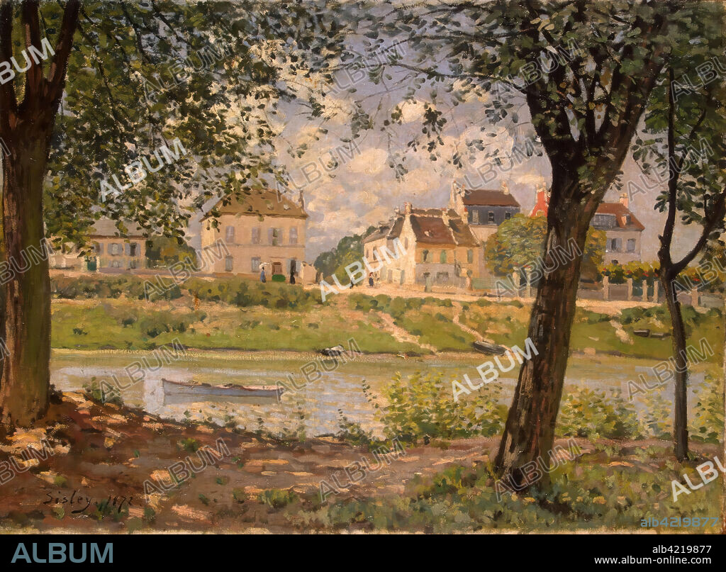ALFRED SISLEY. 'Villeneuve-la-Garenne (Village on the Seine)'. France, 1872. Dimensions: 59x80,5 cm.