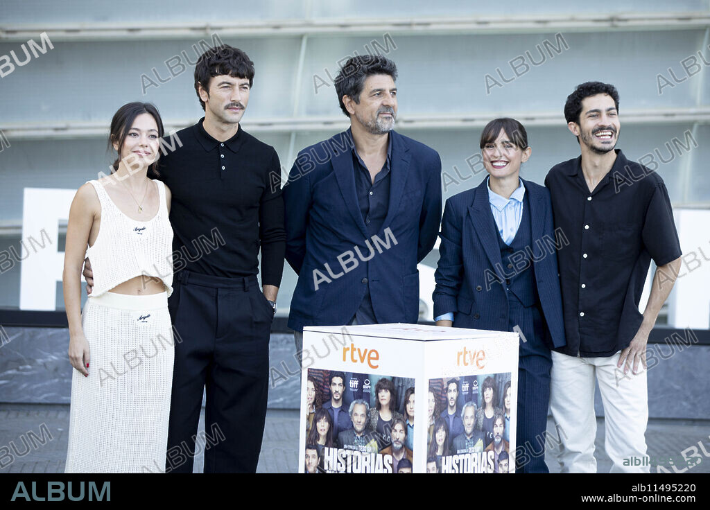 Anna Castillo, actor Javier Rey, director Cesc Gay Puig, actress Veronica Echegui and actor Chino Darin attended 'Historias para No Contar' Photocall during 70th San Sebastian International Film Festival at Kursaal Palace on September 22, 2022 in Donostia / San Sebastian, Spain.