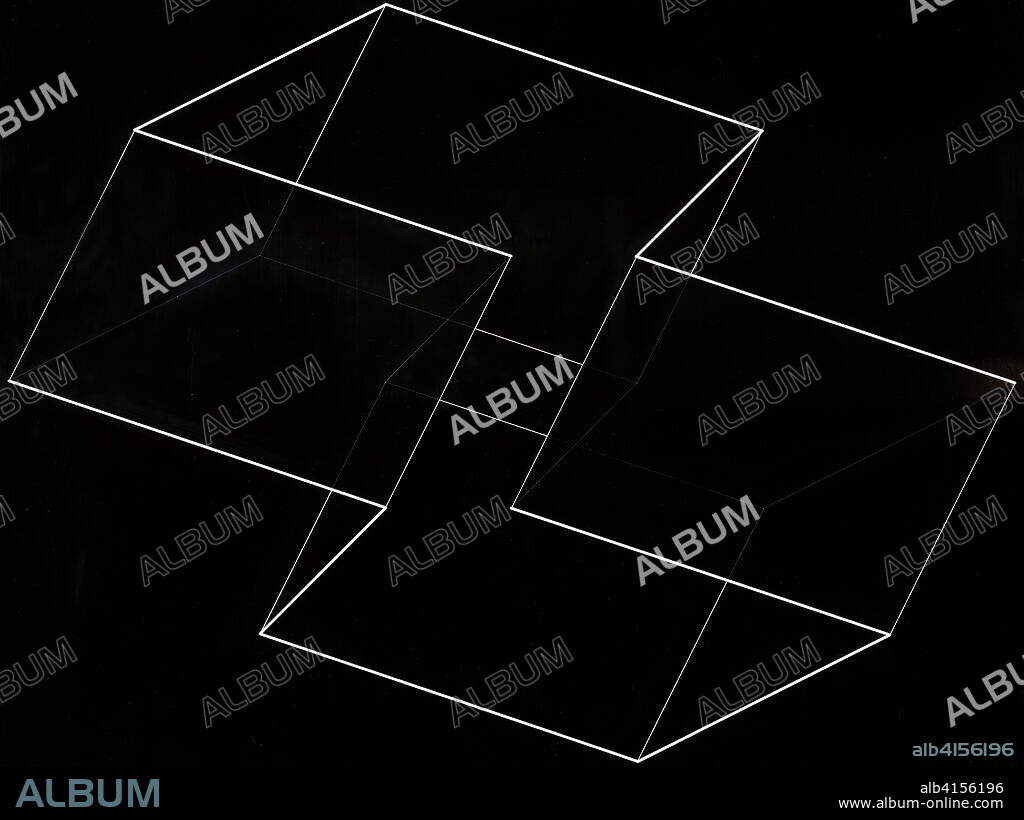 Josef Albers (Bottrop, 1888-New Haven, 1976). Structural Constellation. Alpha (1954). Incised vinyl. 49 x 65.5 cm.