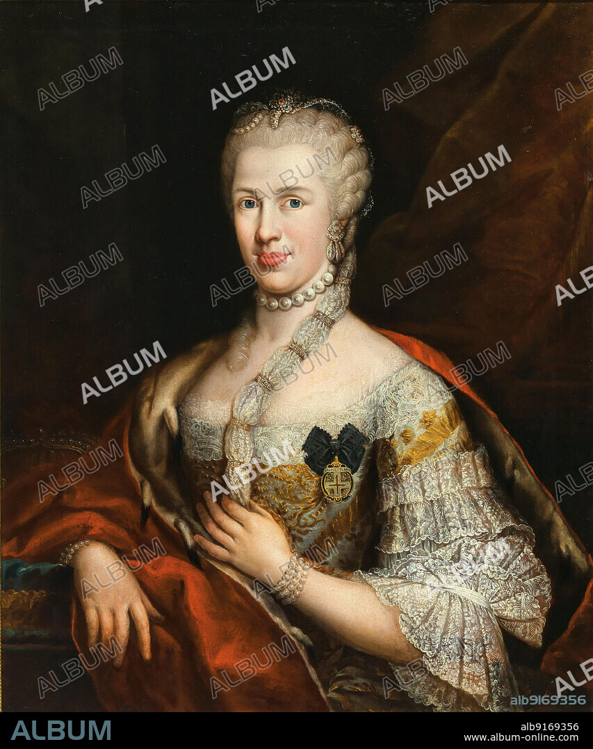 GAETANO PIATTOLI. Portrait of Infanta Maria Luisa of Spain (1745-1792), Holy Roman Empress, with the Star Cross Order.
