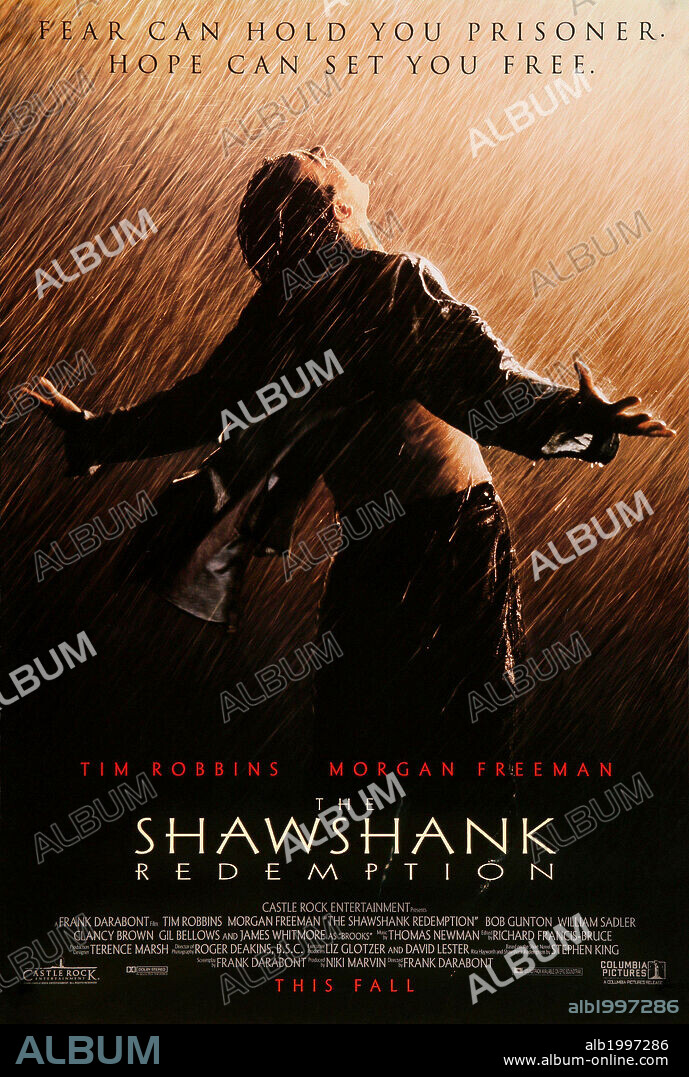 Poster de CADENA PERPETUA, 1994 (THE SHAWSHANK REDEMPTION), dirigida por FRANK DARABONT. Copyright CASTLE ROCK ENTERTAINMENT.