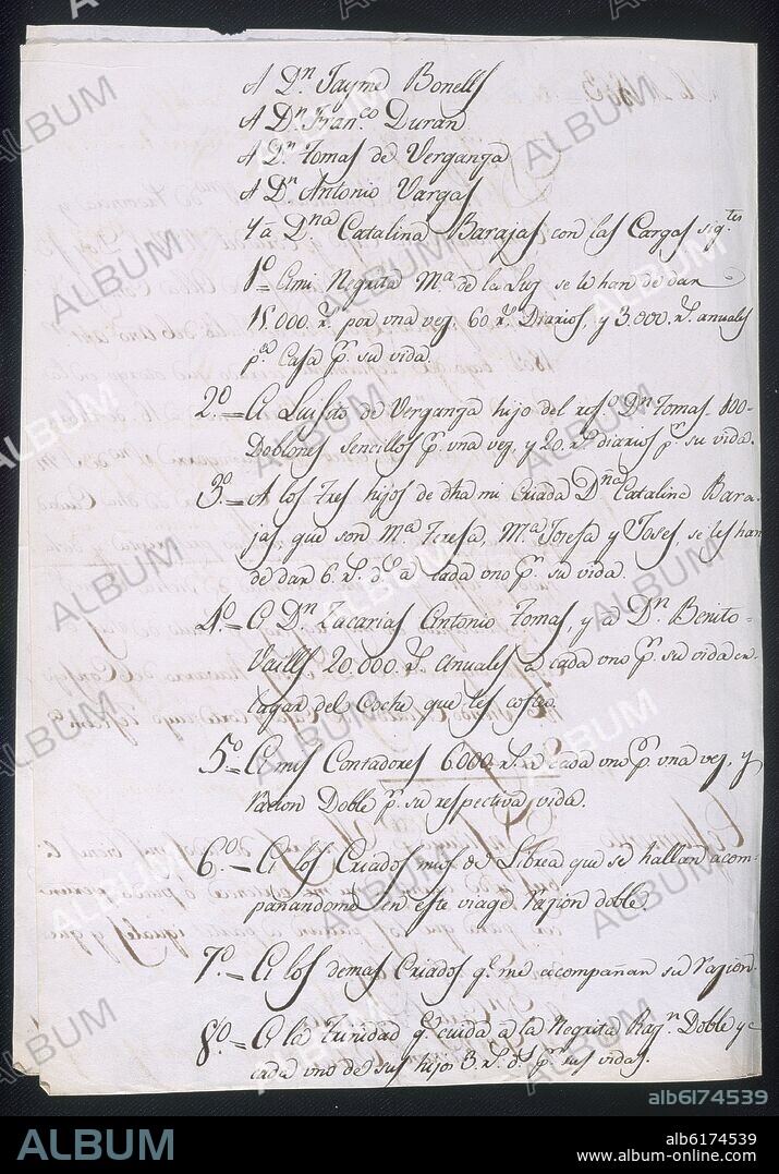 TESTAMENTO DE LA DUQUESA DE ALBA-MARIA DEL PILAR TERESA CAYETANA DE SILVA Y ALVAREZ DE TOLEDO-1803-.