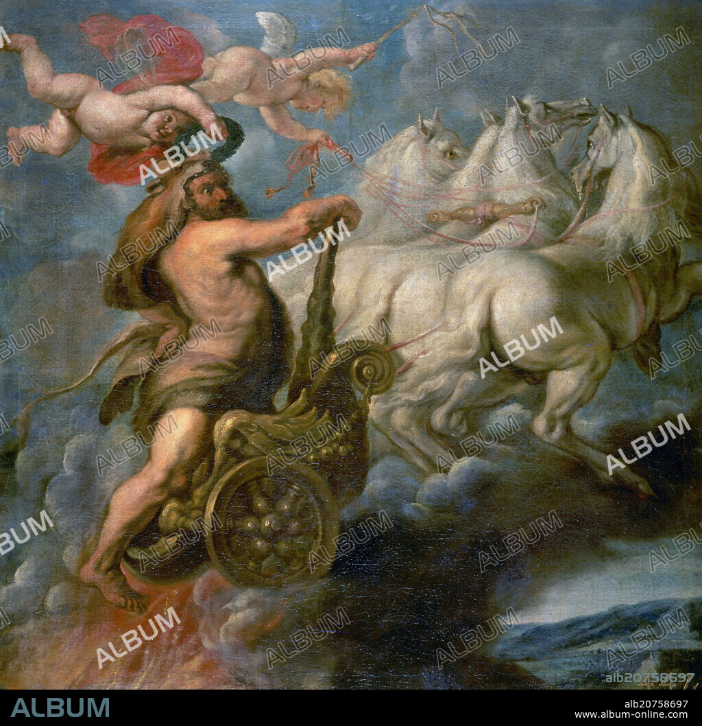 JEAN BAPTISTE BORKENS (1611-1675). 'The Apoheosis of Hercules', 17th century, Oil on canvas, 98 x 98 cm, P01369.