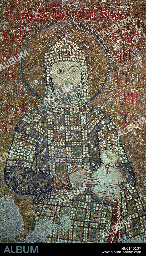 JUAN II COMNENO (1118-1143) - HIJO Y SUCESOR DE ALEJO I - VII EMPERADOR BIZANTINO - MOSAICO DEL SIGLO XII.