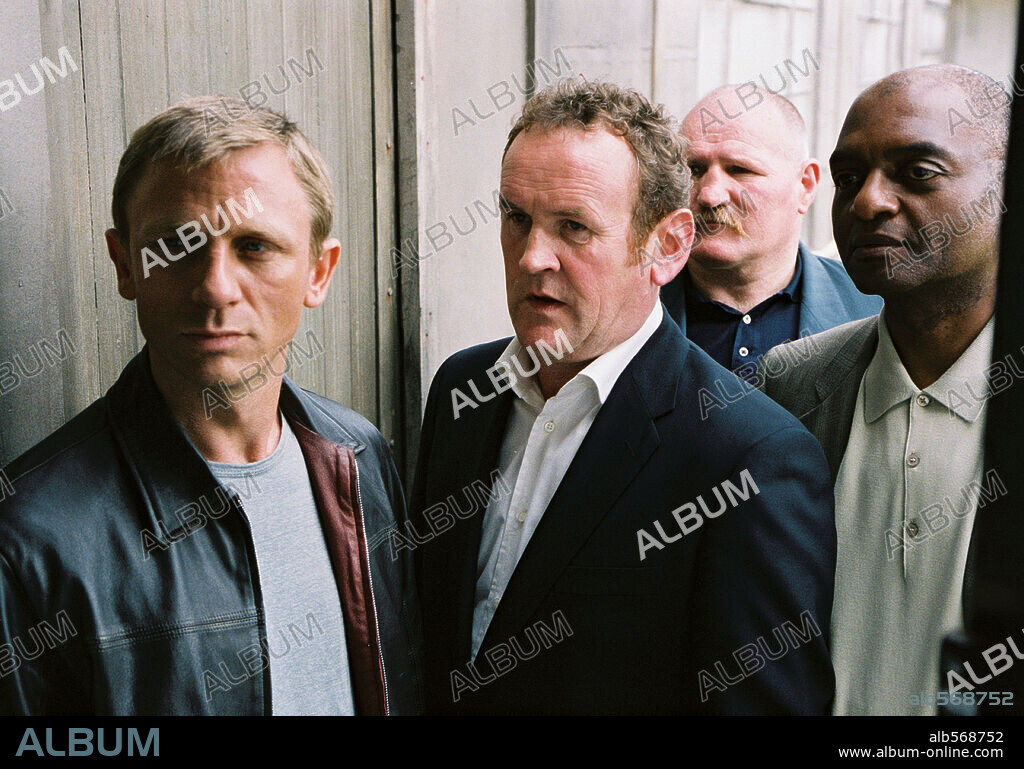 COLM MEANEY, DANIEL CRAIG und GEORGE HARRIS in LAYER CAKE, 2004, unter der Regie von MATTHEW VAUGHN. Copyright AFM LIGHTING LTD. / SMITH, DANIEL.