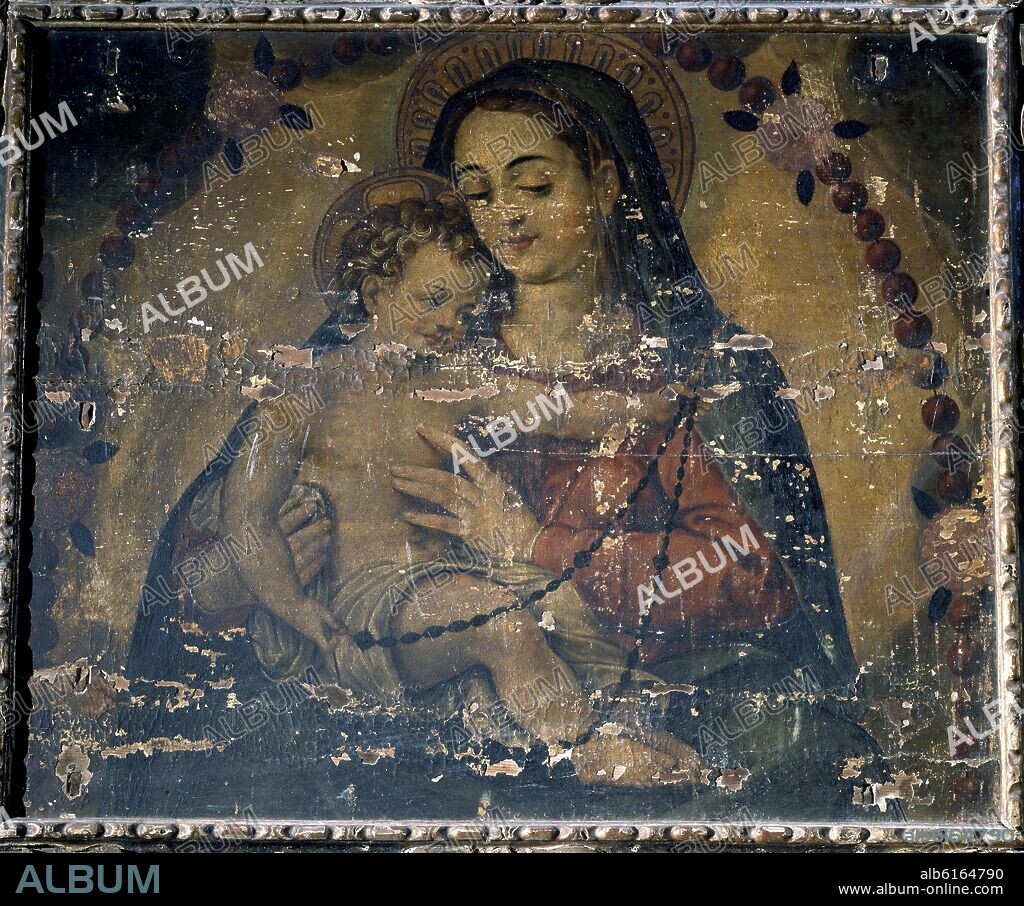 JUAN DE ZAMORA. VIRGEN CON NINO (PINTURA SG XVI.