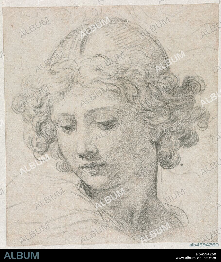 Study for the Head of St. Michael, 1633. Pietro da Cortona drew this angelically beautiful face in a style reminiscent of the work of Renaissance master Raphael (1483-1520). Cortona's use of black chalk to develop extremely subtle effects of shading shows the technique at its most refined. He drew this sheet in preparation for a ceiling decoration,  Saint Michael and Angels with the Instruments of the Passion , painted in fresco in the church of Santa Maria in Vallicella (better known as the Chiesa Nuova, or "New Church") in Rome, completed in 1633.