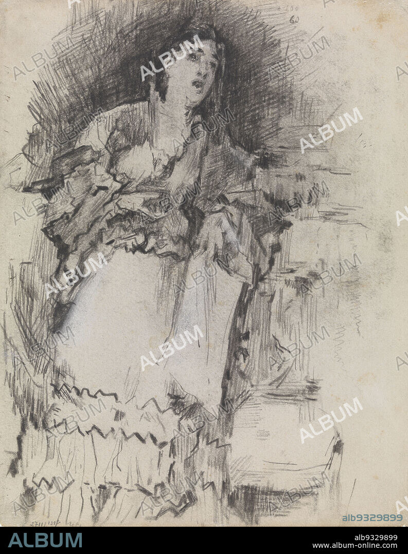 Singing woman, James Ensor, 1880, drawing, between circa 1880 and circa 1883, Belgian Art.