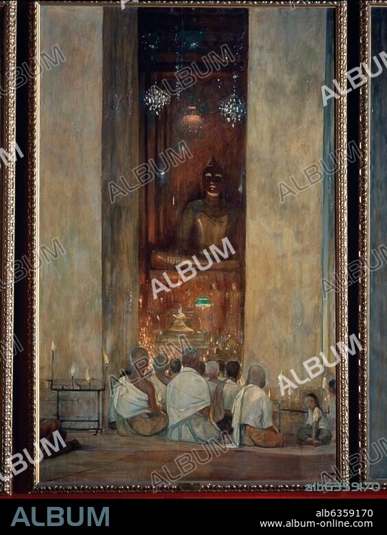 GALILEO CHINI. Chini, Galileo. 1873 - 1945 or 1956. "La Fede" (Faith), 1912. Painting. Florence, Palazzo Pitti, Galleria d'Arte Moderna.