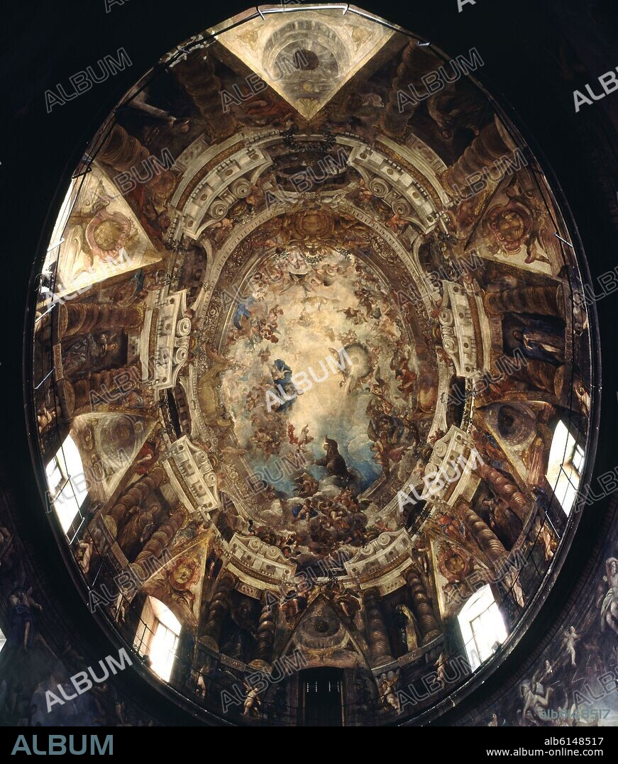 JUAN CARREÑO DE MIRANDA-FRANCISCO RICCI-LUCA G. PINTURA DE LA CUPULA DE LA IGLESIA DE SAN ANTONIO DE LOS ALEMANES TAMBIEN LLAMADA DE LOS PORTUGUESES - SIGLO XVII - BARROCO.