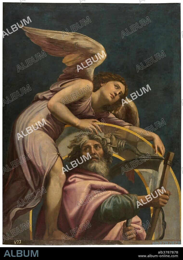 Pietro Facchetti (Copia de Rafael) / 'Saturno con el signo de Capricornio'. Siglo XVI. Óleo sobre lienzo, 174 x 130 cm.