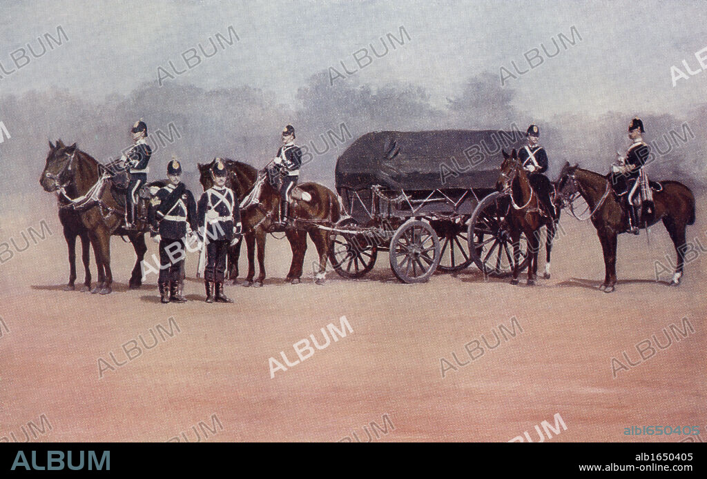 Soldiers of the Royal Army Service Corps during the second Boer War. From the book South Africa and the Transvaal War by Louis Creswicke, published 1900.