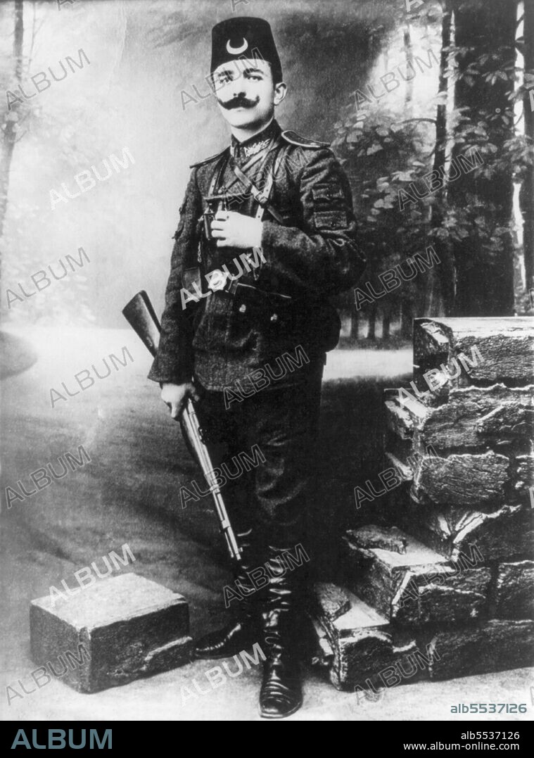 Ismail Enver Pasha (Ottoman Turkish: ??????? ???? ????; Turkish: Ismail Enver Pasa; 22 November 1881 – 4 August 1922), commonly known as Enver Pasha, was an Ottoman military officer and a leader of the 1908 Young Turk Revolution. He was the main leader of the Ottoman Empire in both Balkan Wars and World War I.  After the 1913 Ottoman coup d'état, Enver Pasha became the Minister of War of the Ottoman Empire, forming one-third of the triumvirate known as the 'Three Pashas' (along with Talaat Pasha and Djemal Pasha) that held de facto rule over the Empire from 1913 until the end of World War I in 1918. As war minister and de facto Commander-in-Chief, Enver Pasha was considered to be the most powerful figure of the government of the Ottoman Empire. He made the decision to enter the Empire into World War I, on the side of Germany. Along with Talaat and Djemal, he was one of the principal perpetrators of the Armenian Genocide.