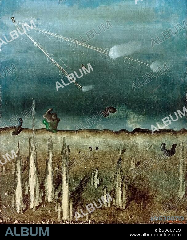 YVES TANGUY. Tanguy, Yves. 1900-1955. "Demain on me fusille" (Morgen erschießt man mich), 1928. Öl auf Sperrholz, 61 × 50 cm. Sara Hildén Foundation, Tampere, Sara Hildén Art Museum.