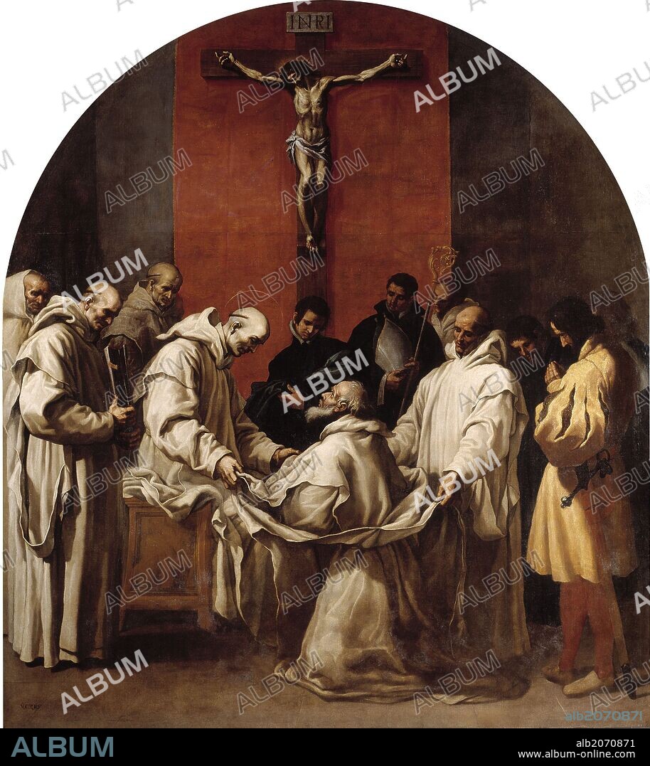 VINCENZO CARDUCCI. Vicente Carducho / 'El obispo Hugo toma el hábito de cartujo', 1626-1632, Escuela Española, Lienzo, 336,5 cm x 297 cm, P05235.