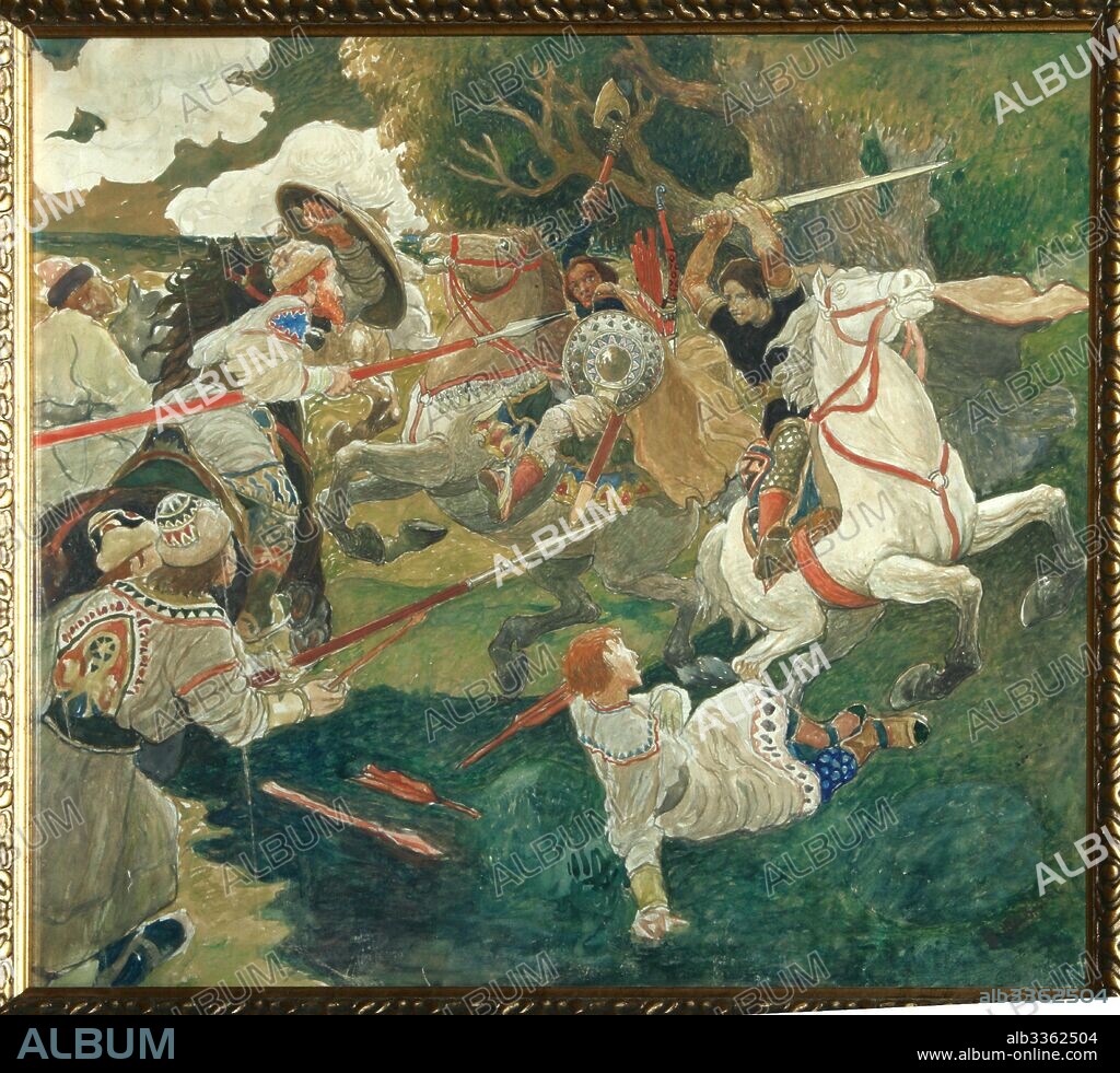 FYODOR VLADIMIROVICH SHAVRIN. A Battle. A scene from Russian history.