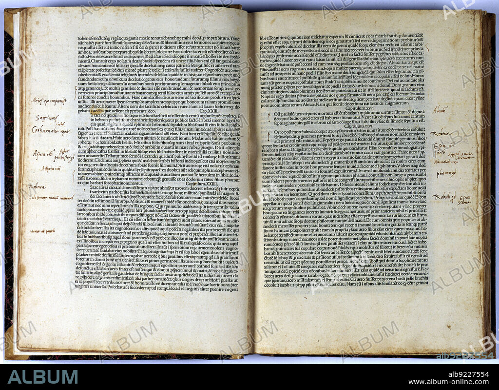 Pages of the book 'On the antiquities of the Jews' by Flavio Josefo. Important work on the antiquity and history of the Jewish people. Printed in Venice by Juan Vercellio, 1496.
