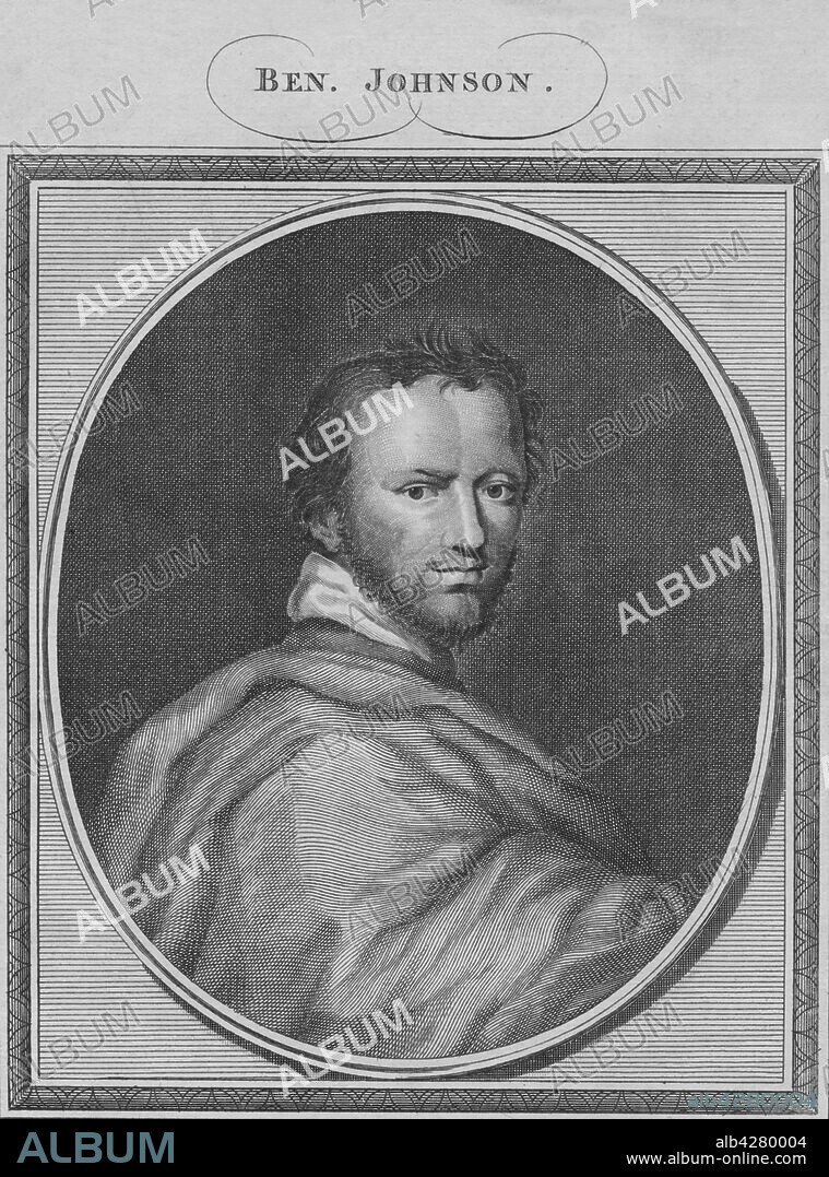 'Ben Johnson', 1785. Ben. Johnson (1572-1637), English actor, playwright, dramatist, lyric poet, and literary critic of the Jacobean era. From "The History of England" by Paul de Rapin-Thoyras. [Harrison, London, England].