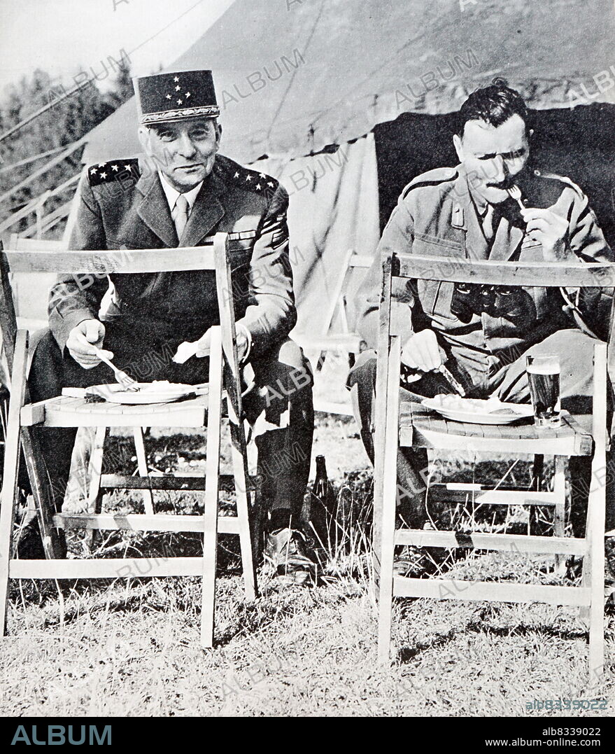 General de Lattre de Tassigny, Commander of Western Union Land Forces and Lieut and General Sir Charles Keightley in Germany. Jean Joseph Marie Gabriel de Lattre de Tassigny (2 February 1889 - 11 January 1952) was a French general d'armee during World War II and the First Indochina War. He was posthumously elevated to the dignity of Marshal of France in 1952. General Sir Charles Frederic Keightley, GCB, GBE, DSO, DL (24 June 1901 - 17 June 1974) was a senior British Army officer who served during and following the Second World War.