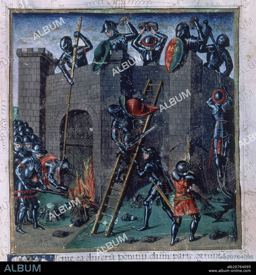 ENEIDA- FALLIDO ASALTO DEL CAMPAMENTO TROYANO POR PARTE DE TURNO- MANUSCRITO S XV.