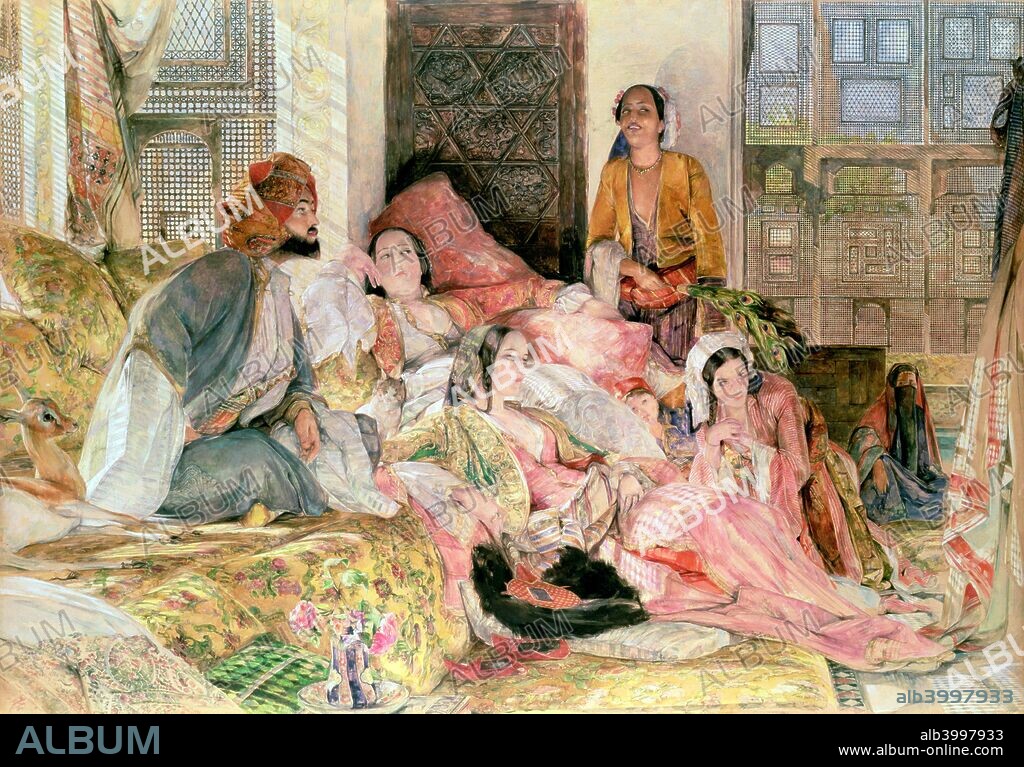 'The Harem', c1850. John Frederick Lewis (1805-1876) was an English painter who specialised in Mediterranean and Oriental scenes.