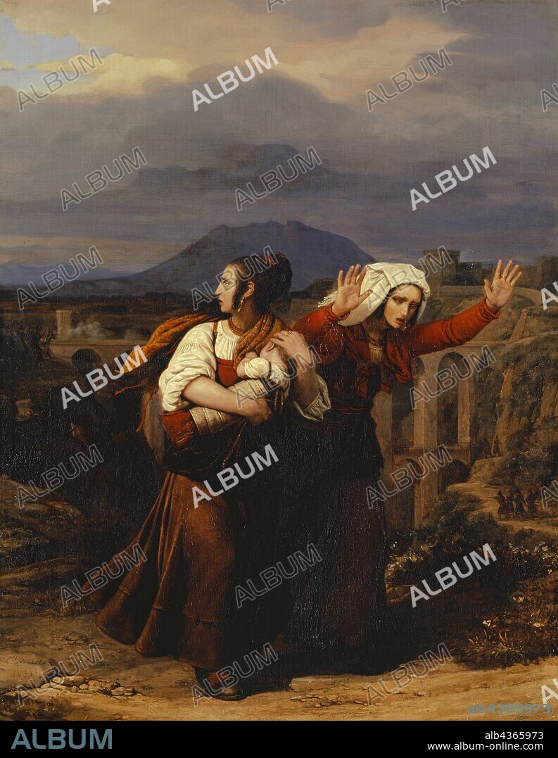 Episode de l'insurrection italienne à Civita-Castellana, 1831, oil on canvas, 82.2 x 64.4 cm, signed and dated lower left: Lld [ld superscript] Robert, 1831, Léopold Robert, Les Eplatures/La Chaux-de-Fonds 1794–1835 Venedig.