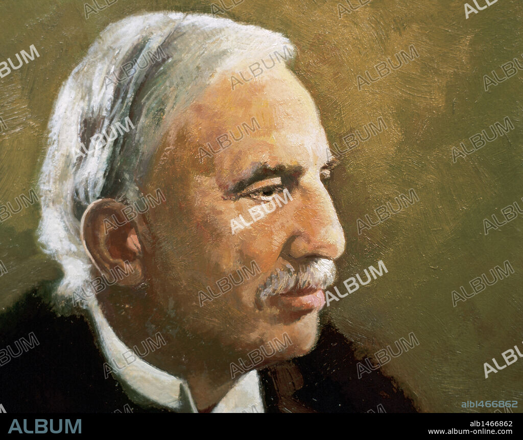 ERNEST RUTHERFORD (1871-1937). Físico y químico inglés. Estudioso de la radiactividad. Premio Nobel de Química en el año 1908. S. XIX-XX (S. XIX-S. XX). Dibujo.