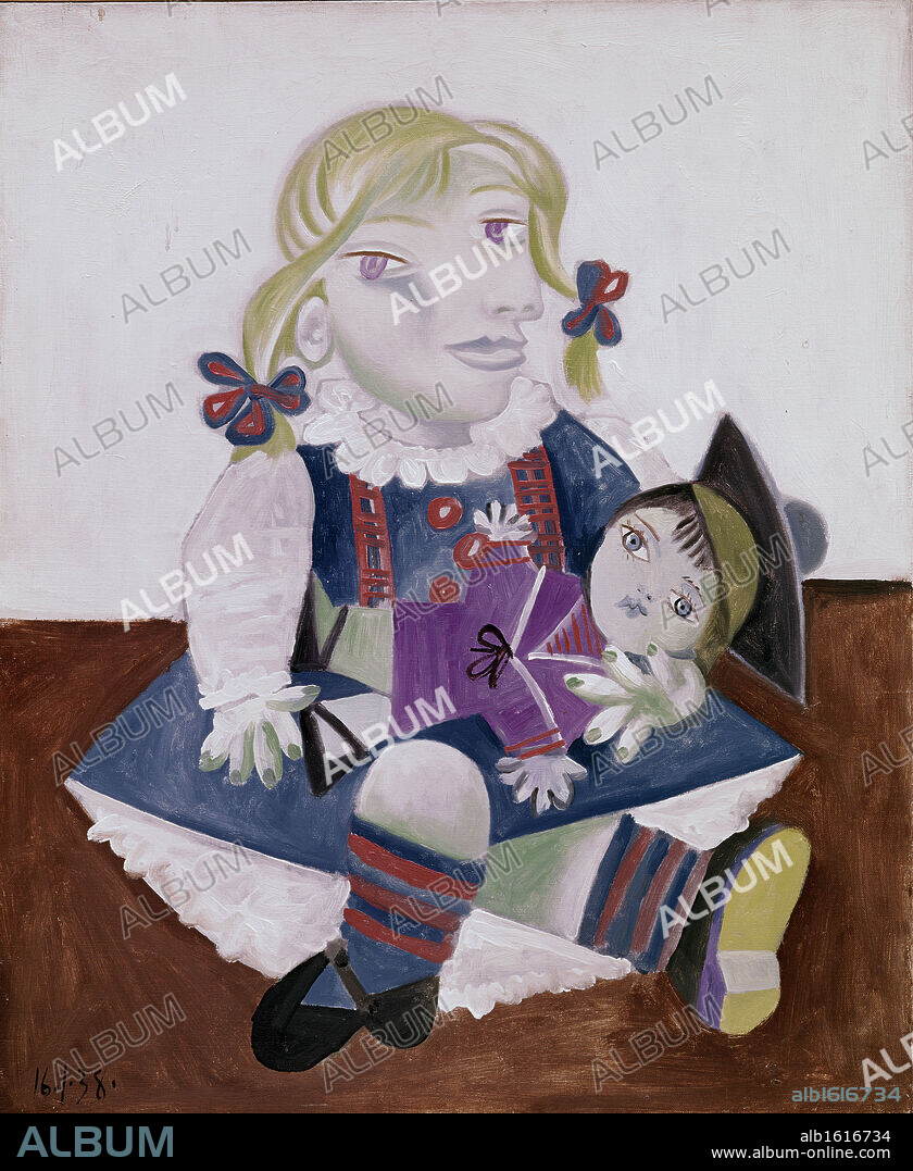 Portrait Of Maya With A Doll by Pablo Picasso, 1938, 1881-1973.