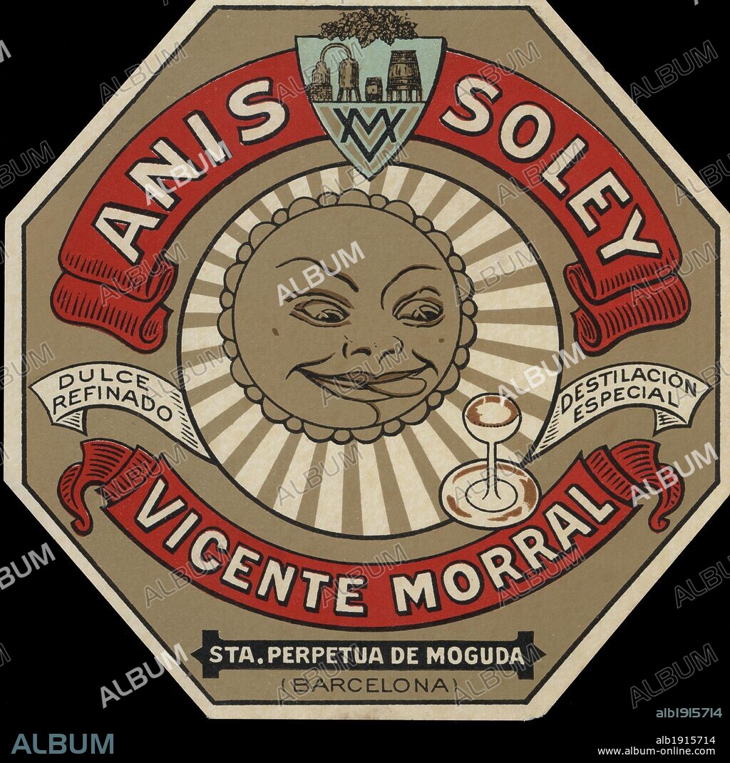 Publicidad de Anís Soley, de Santa Perpetua de Moguda. Barcelona, años 1920.