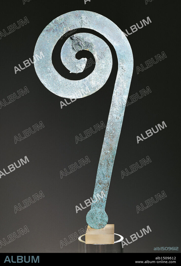 Etruscan civilization, 6th century b.C. Bronze lituus from a Cerveteri tomb, Rome Province.