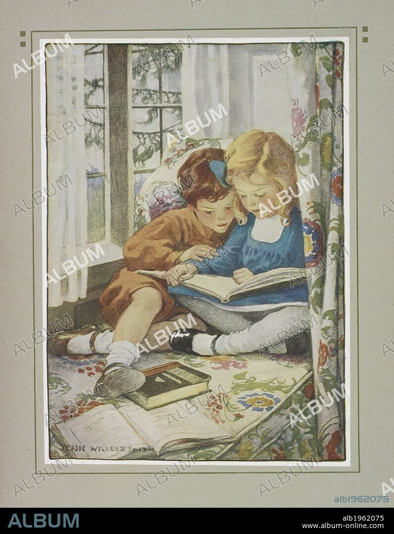 MARY STEWART und JESSIE WILLCOX SMITH. Young boy and girl. The Way to Wonderland... Hoder & Soughton: London, [1920.]. Source: 012802.d.5, opposite page 144. Language: English.