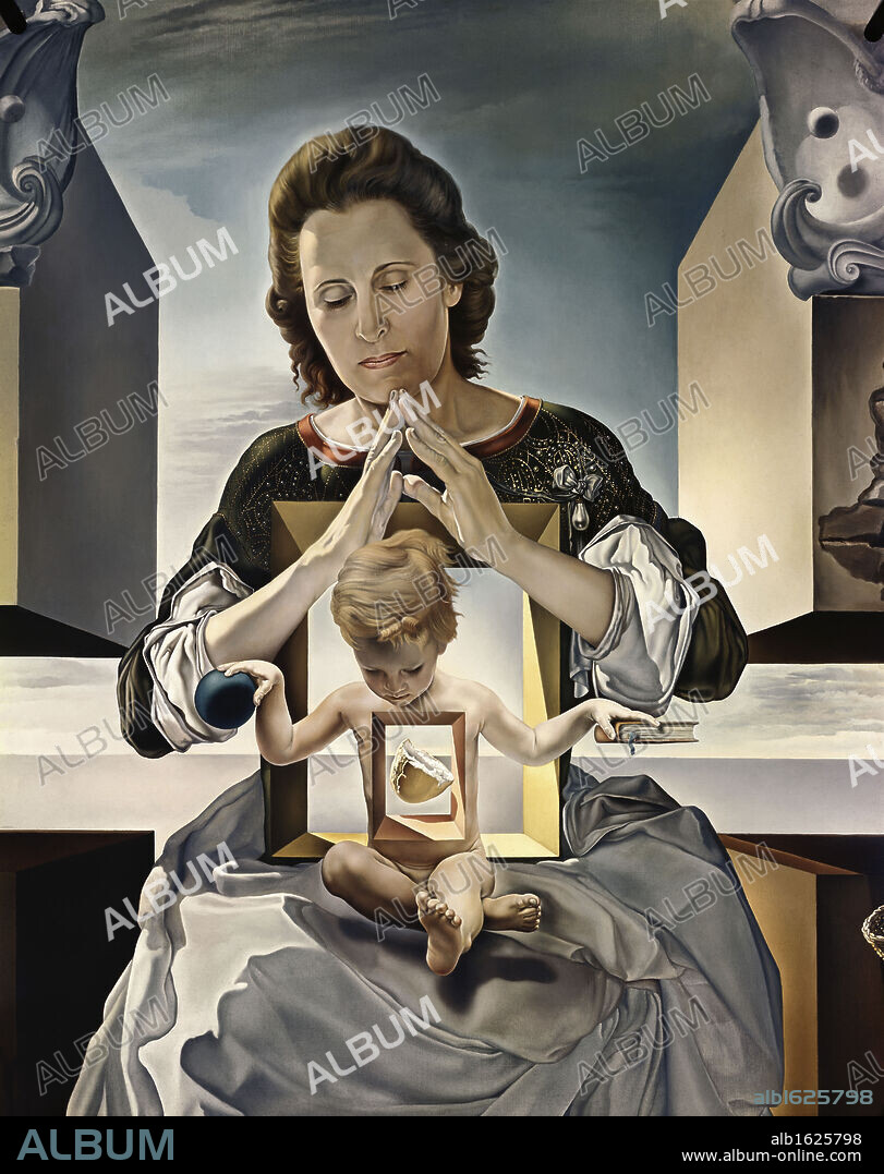 SALVADOR DALÍ. Madonna of Port Lligat (detail) by Salvador Dali, oil on canvas, 1950, 1904-1989.