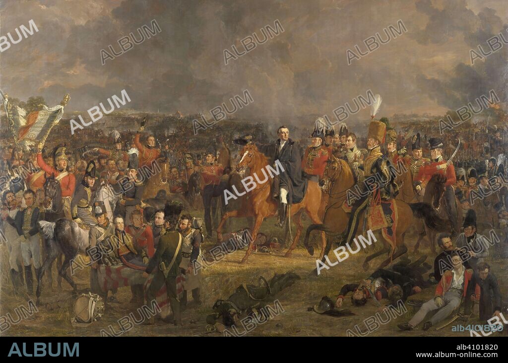 JAN WILLEM PIENEMAN. The Battle of Waterloo. Dating: 1824. Measurements: h 567 cm × w 823 cm; l 822.7 cm; l 822.6 cm; l 565.7 cm; l 566.4 cm; l 900.0 cm × l 842.0 cm × w 40.0 cm; l 650.0 cm × l 592.0 cm × w 40.0 cm.