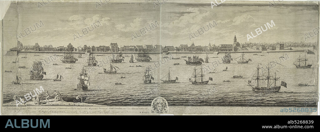 To his excellency James Glen Esq... this prospect of Charles Town is most humbly inscrib'd ...., still image, Prints, 1739, Glen, James (1701-1777), Roberts, Bishop (d. 1739).