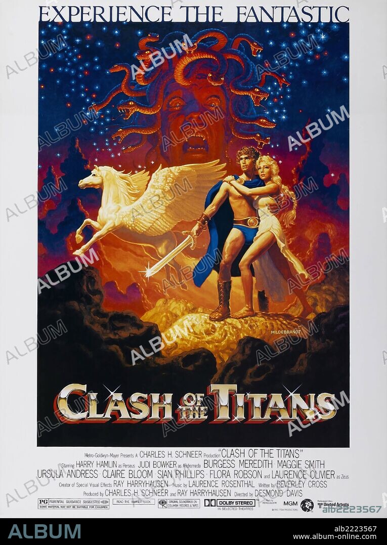 Poster de FURIA DE TITANES, 1981 (CLASH OF THE TITANS), dirigida por DESMOND DAVIS. Copyright M.G.M.