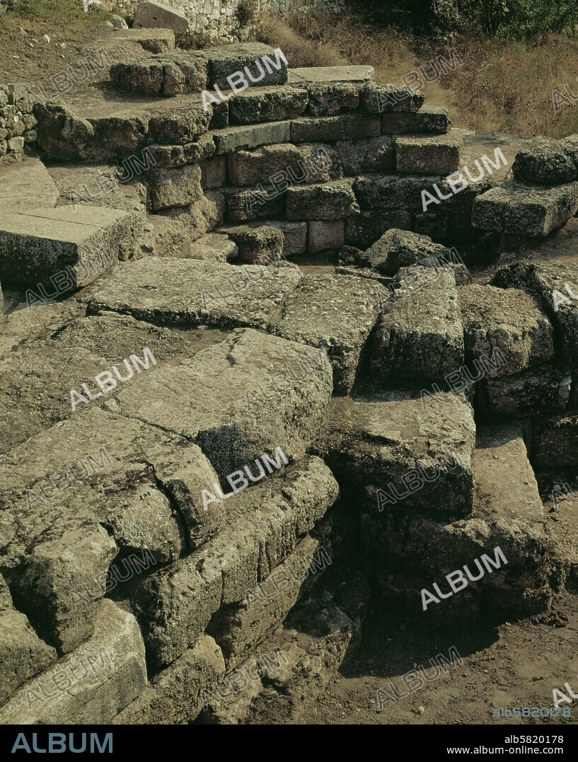 The Electra Gate, Thebes, where Kapaneus is said to have been struck by Zeus' lightning. One of the seven gates of Thebes (8th BCE) .
